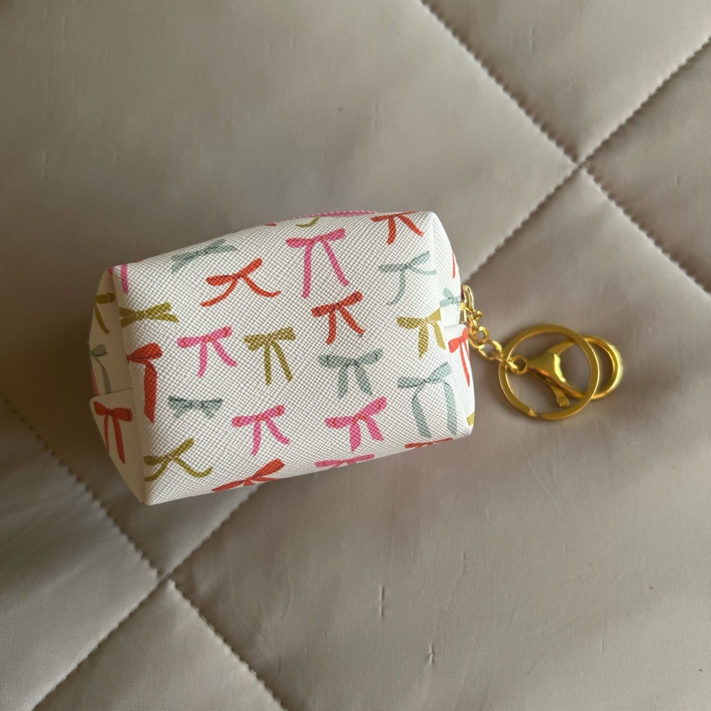 Colourful Bow Print Keychain Pouch